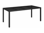 9-piece garden dining set with cushions, black resin wicker REIL40345