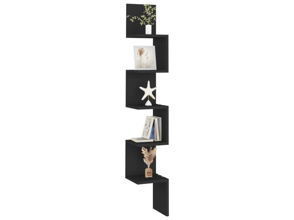 Black Corner Wall Shelf 20x20x127.5 YEVA19324
