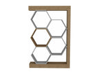 Domopure Honeycomb Bookshelf L90cm Light Wood and White YFKN31315