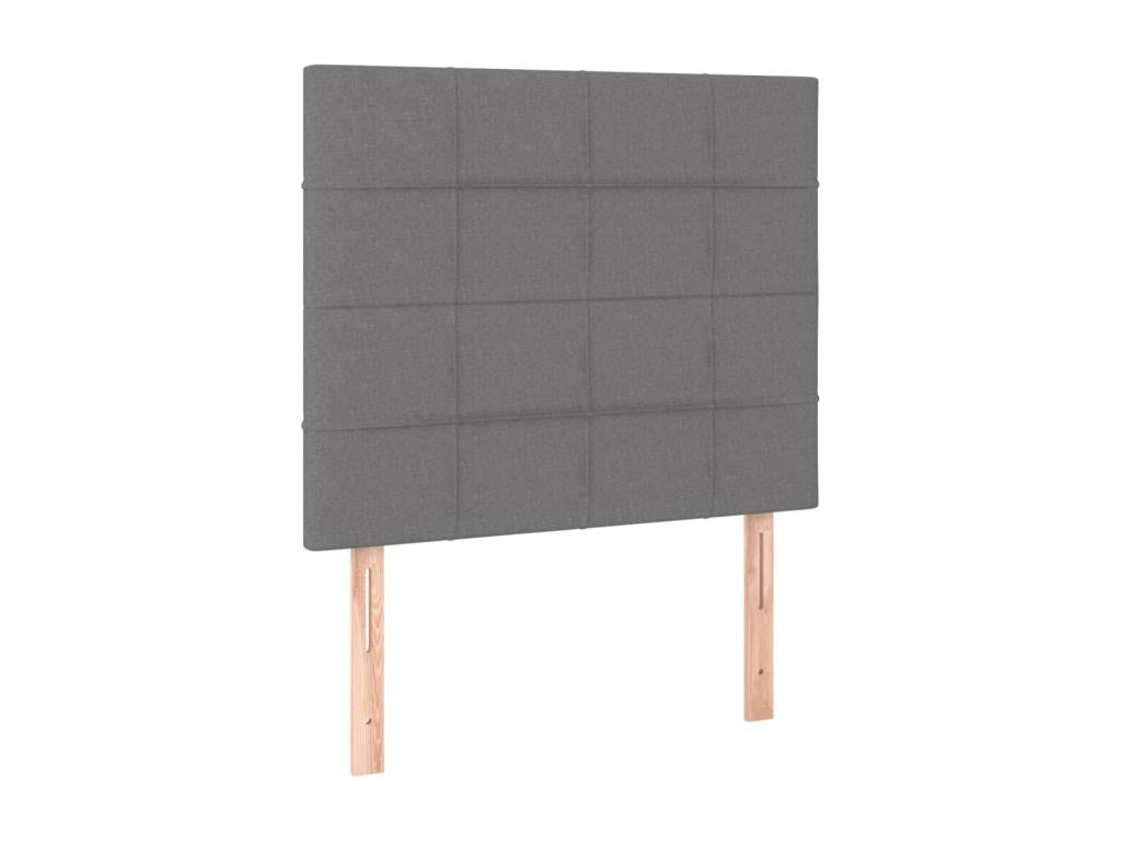 Bed frame with headboard, dark grey, 90x190 cm, fabric, MPAD72811