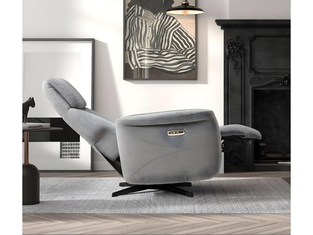 Kastelle 2-Motor Electric Recliner Chair in Dark Grey Fabric ZQEH92487