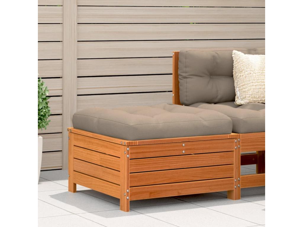 Brown garden footrest 62x63.5x32 solid pine wood OOJK33321