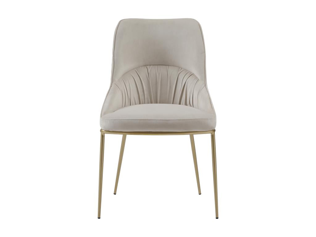 Set of 6 velvet and gold metal chairs - Beige - Decohaute SDVR72633