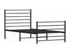 Metal bed frame with headboard/footboard, black, 80x200 cm XTDY86517