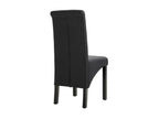 Decohaute dark grey fabric and black wood upholstered chair - Set of 4 HAQM82624