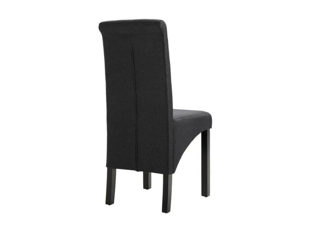 Decohaute dark grey fabric and black wood upholstered chair - Set of 4 HAQM82624