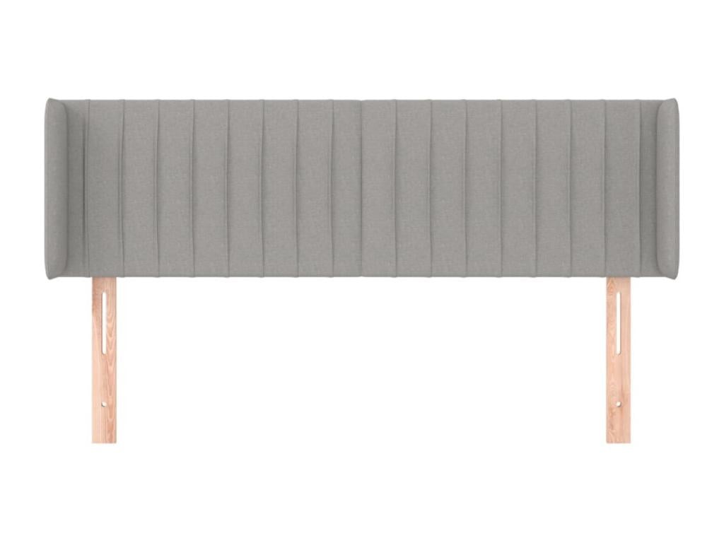Headboard with wings, light grey, 147x16x78/88 cm, fabric TGHQ95515