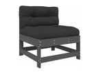 6-piece garden furniture set with grey solid wood cushions LKBZ16889