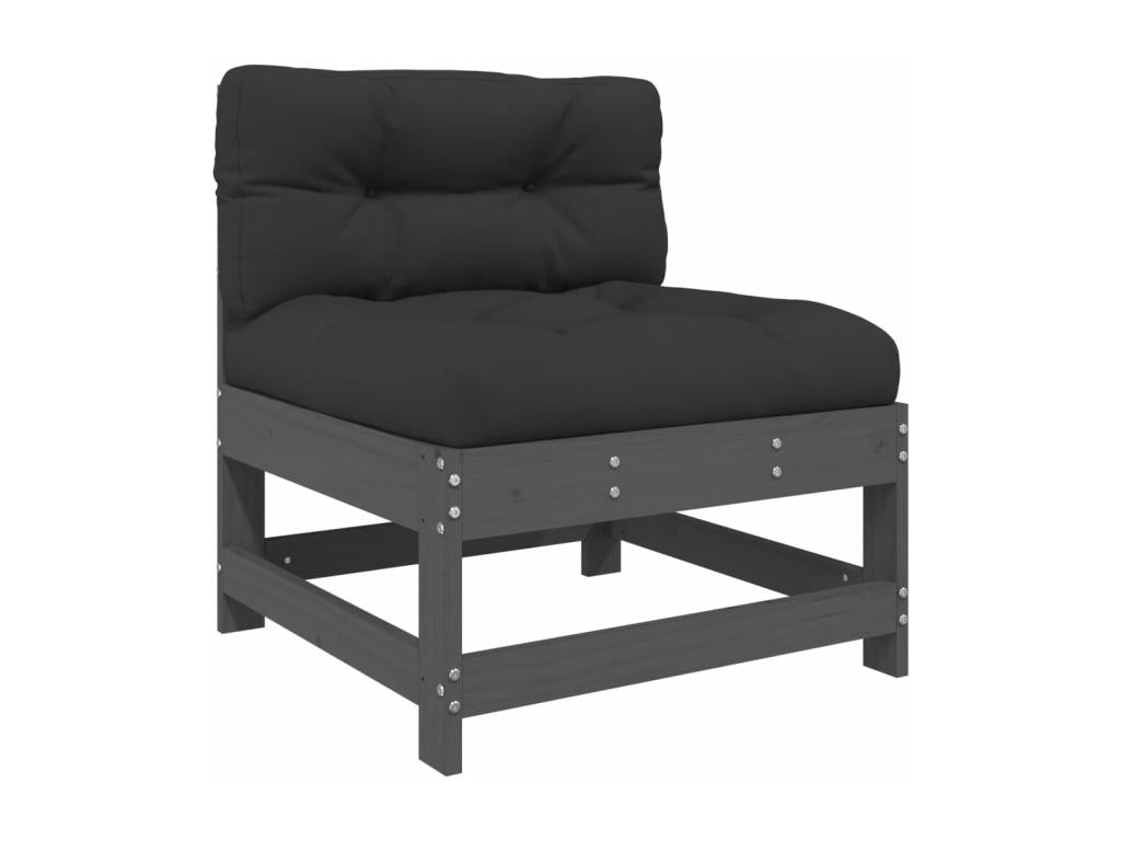 6-piece garden furniture set with grey solid wood cushions LKBZ16889