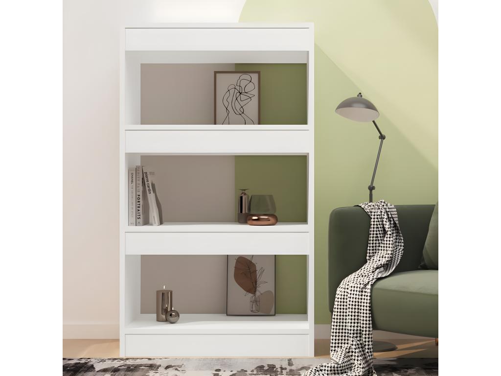 White Bookshelf/Room Divider 60x30x103 cm Chipboard OQKV04469