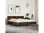 Smoked oak bed frame 200x200 cm engineered wood and metal PHOY34759