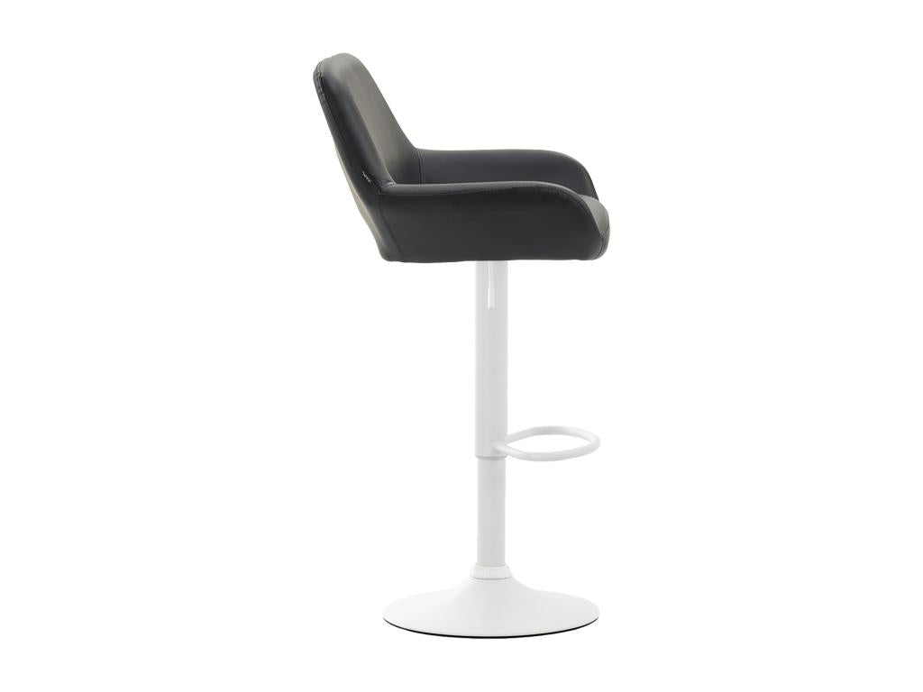 Bar stool - Faux leather / Metal - Black - Decohaute EDPV55202
