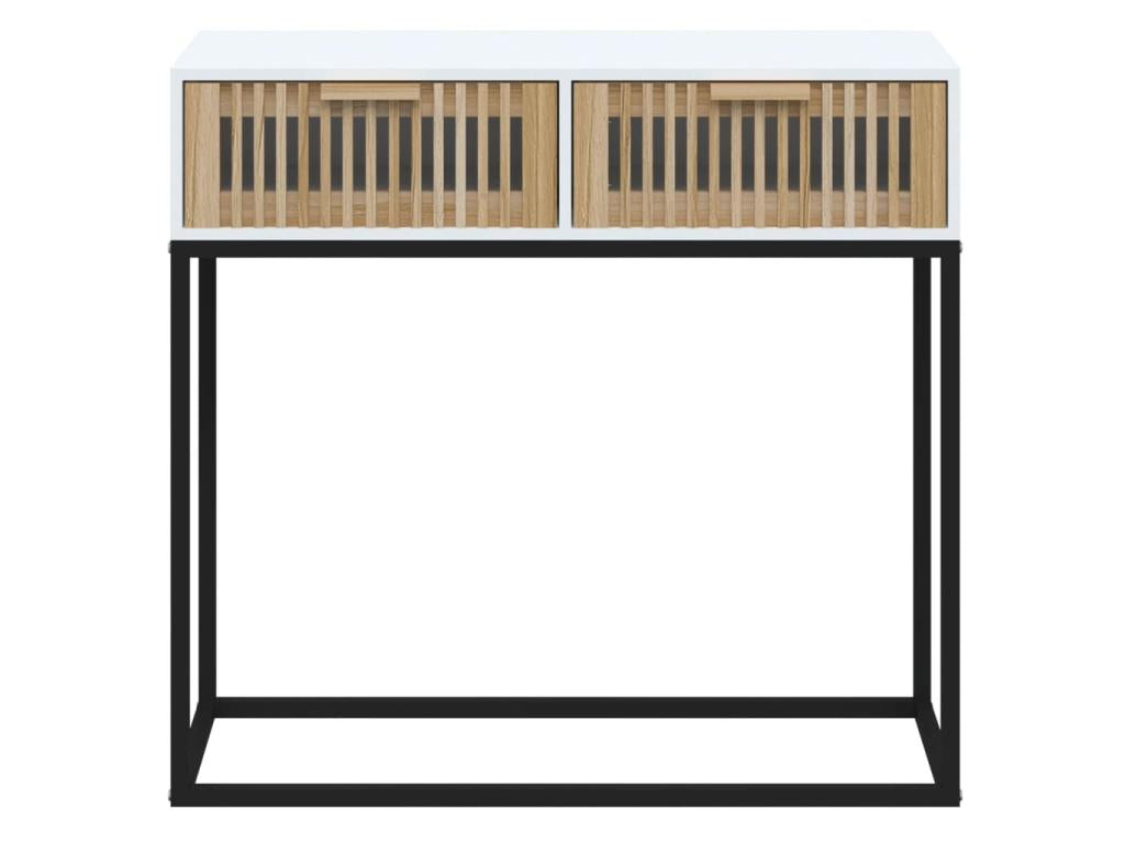 White console table 80x30x75 cm engineered wood and iron APSU67387