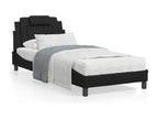 Bed with black mattress 90x200 cm faux leather HQJL01574