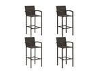 5-piece garden bar set with armrests, brown woven resin QCIC64420