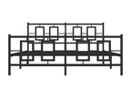 Metal bed frame without mattress with black bed legs 160x200cm RXER01129