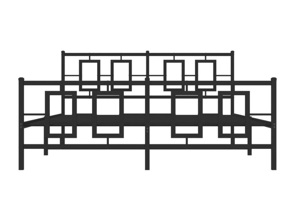 Metal bed frame without mattress with black bed legs 160x200cm RXER01129