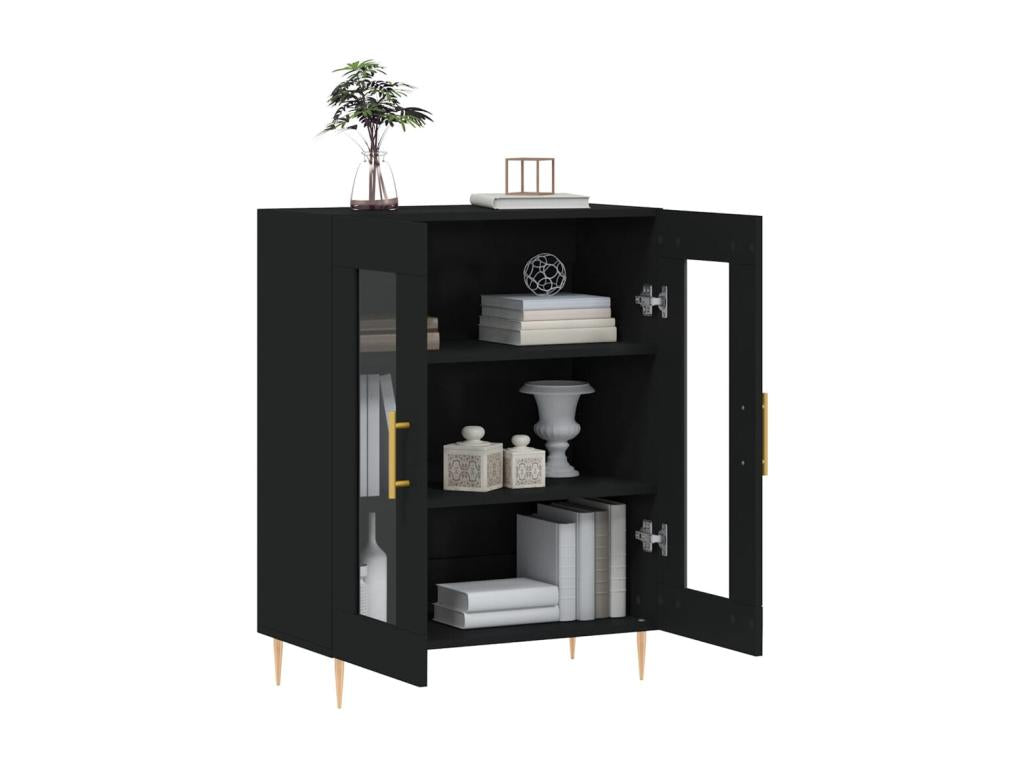 Black sideboard 69.5x34x90 cm engineered wood IKHB33754