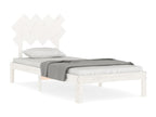 Bed frame with white headboard 90x200 cm solid wood MGUA46976