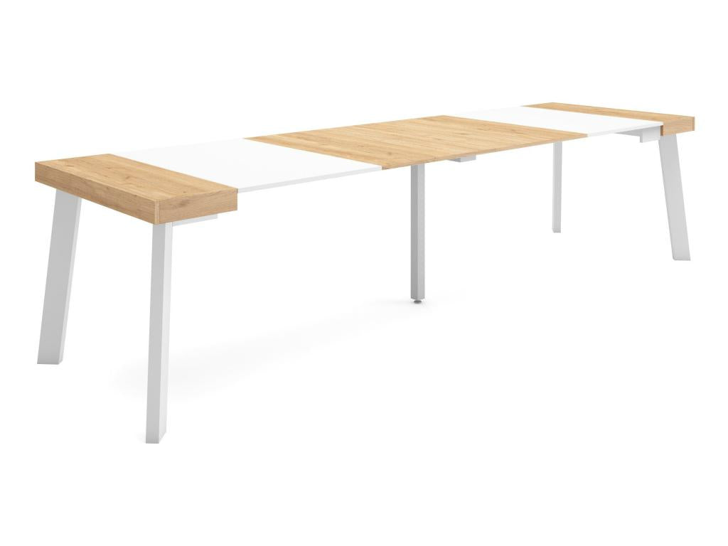 Extendable console table 300cm, seats 14, wooden legs WQMS43398