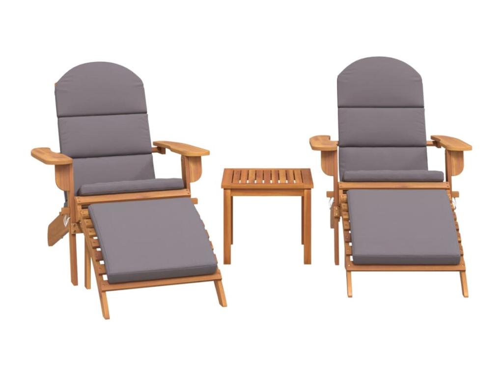 Domopure 3-piece garden furniture set, solid wood, PINO73744