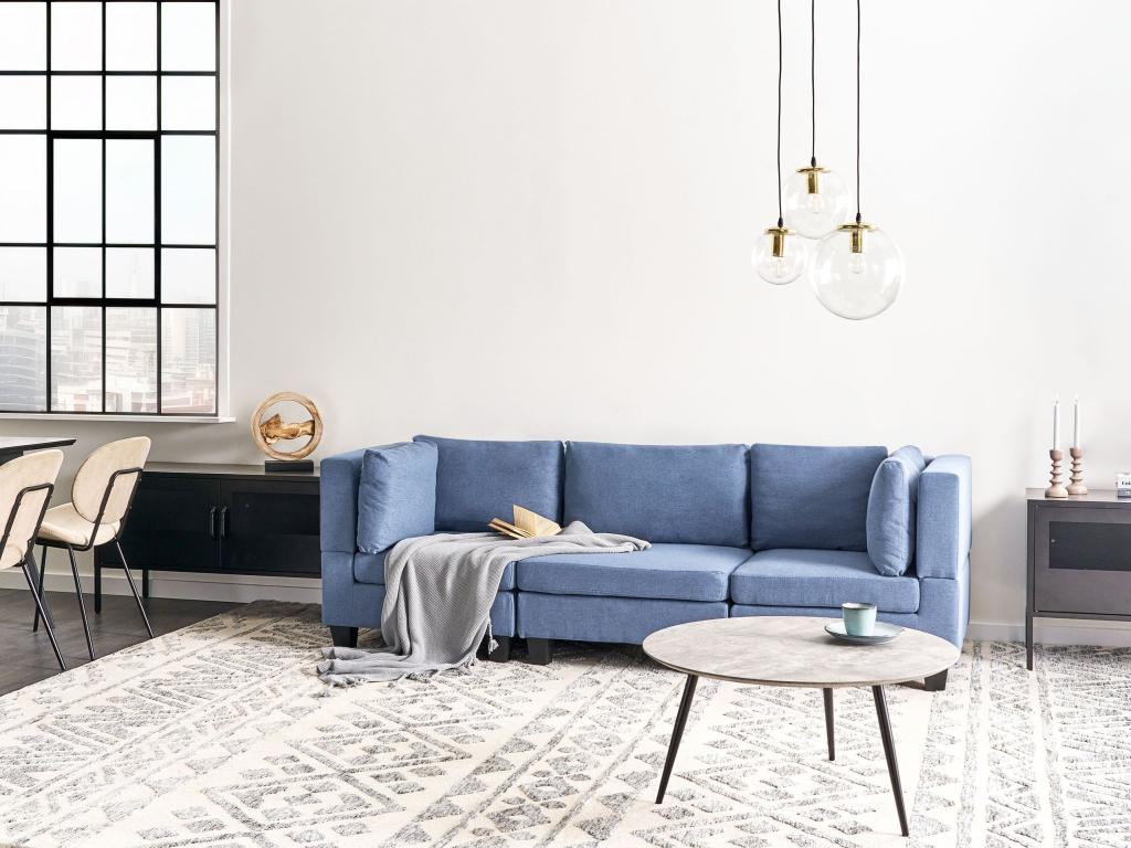 Chicyla Modular Sofa, Blue Fabric, 3-Seater, Chicylaétrique BCEA23527