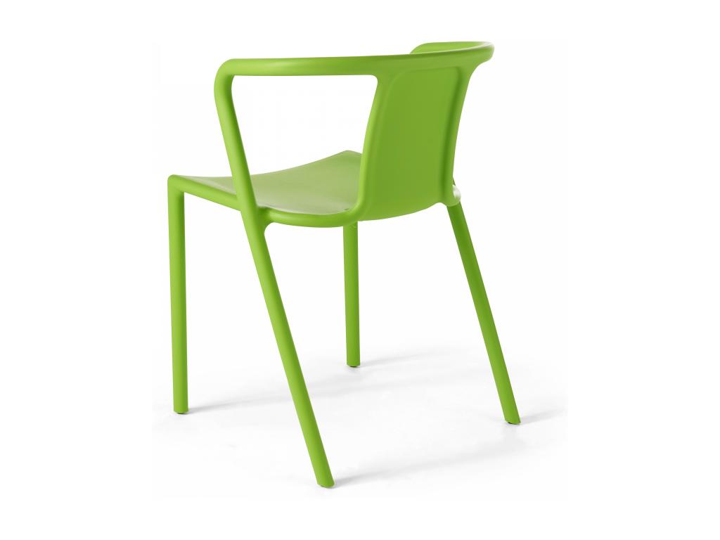Set of 4 green plastic chairs BPIN63703