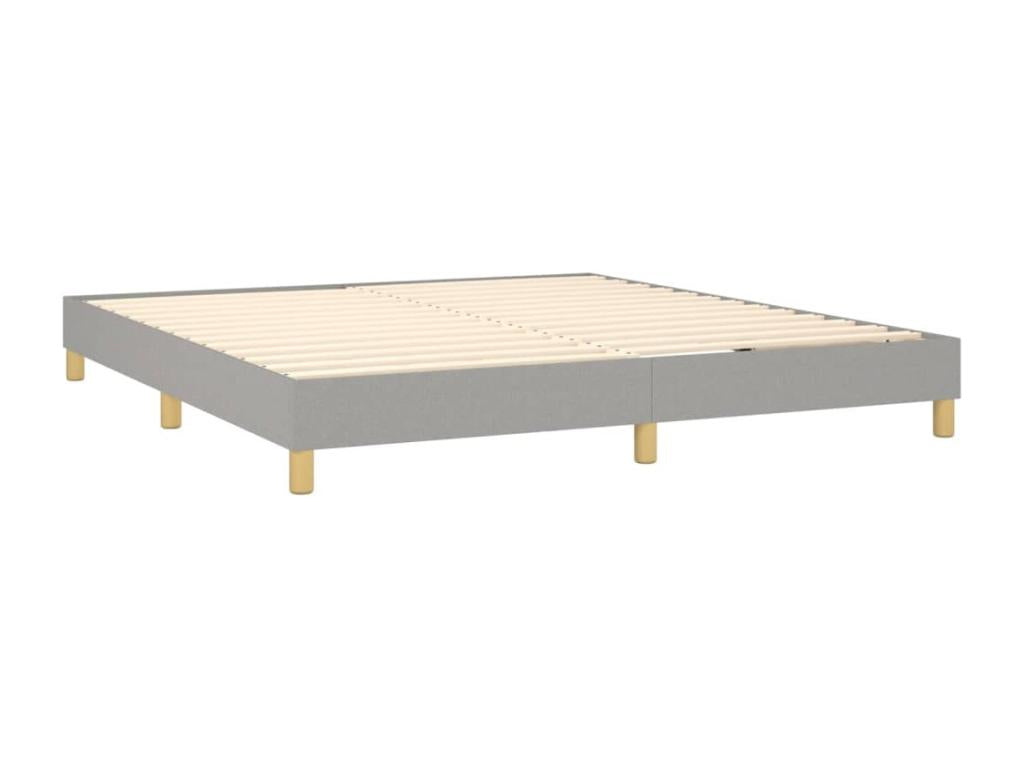 Upholstered bed base with mattress, light grey, 160x200cm, fabric YBMN52702