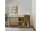 LED dressing table with cabinet, Oak finish, Decohaute engineered wood, VSJR91686