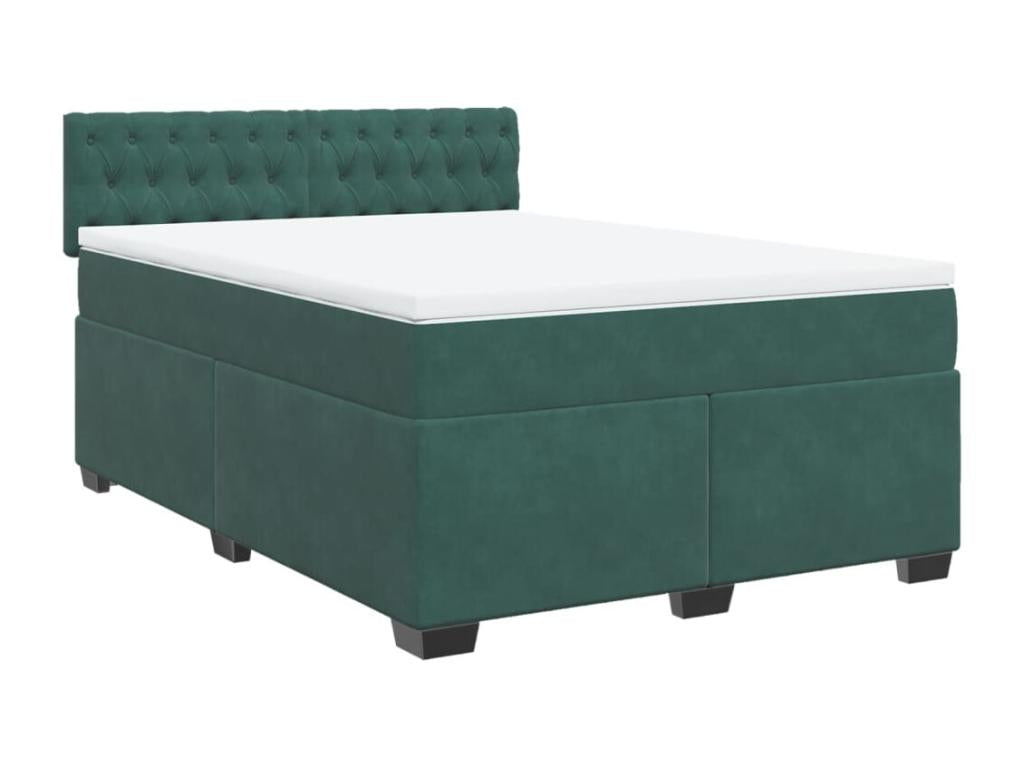 Decohaute bed base and mattress, dark green, 140x200cm, velvet, GJHB59272