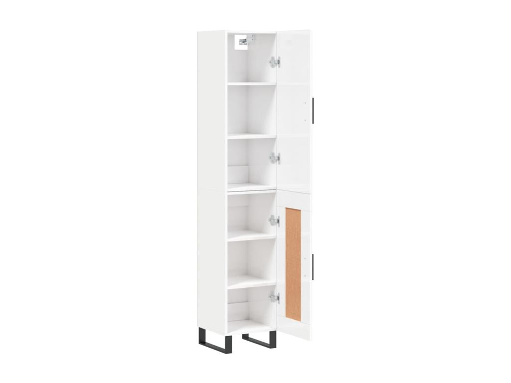 High-gloss white sideboard, 34.5x34x180 cm, engineered wood, VJCZ27236