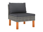 6-piece garden furniture set with cushions, Grey woven resin MIEM08044