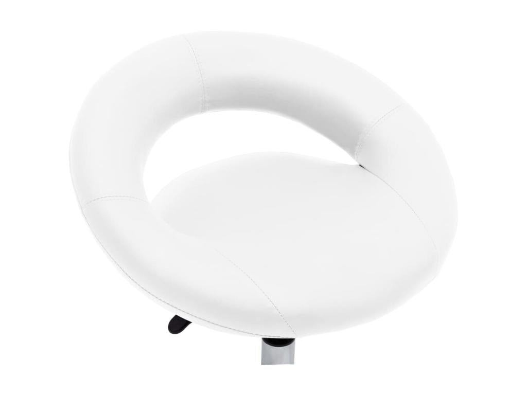 Swivel dining chair, white faux leather, 2 KDUO87265