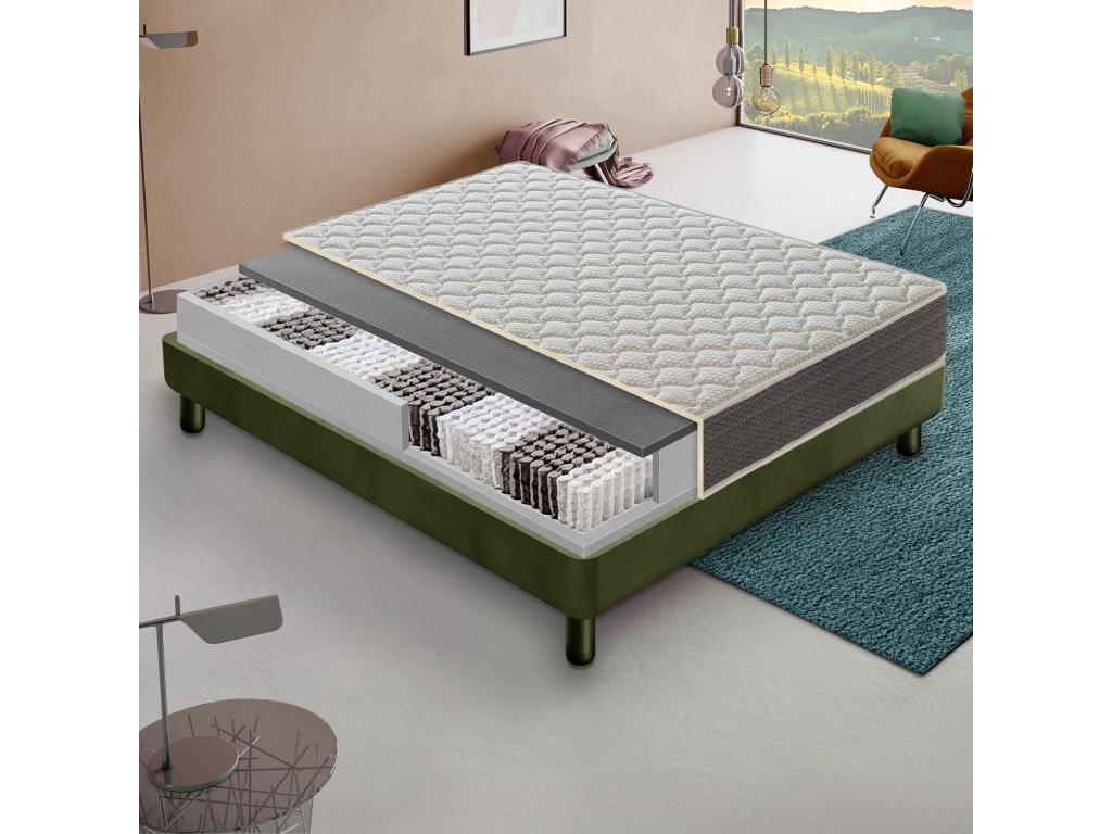 Pocket spring mattress 135x200 cm, high-resilience foam comfort layer, 22 cm thick, DTZB07019