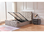 Chicyla Velvet Upholstered Storage Bed - Beige - 140x190 PWFA44540