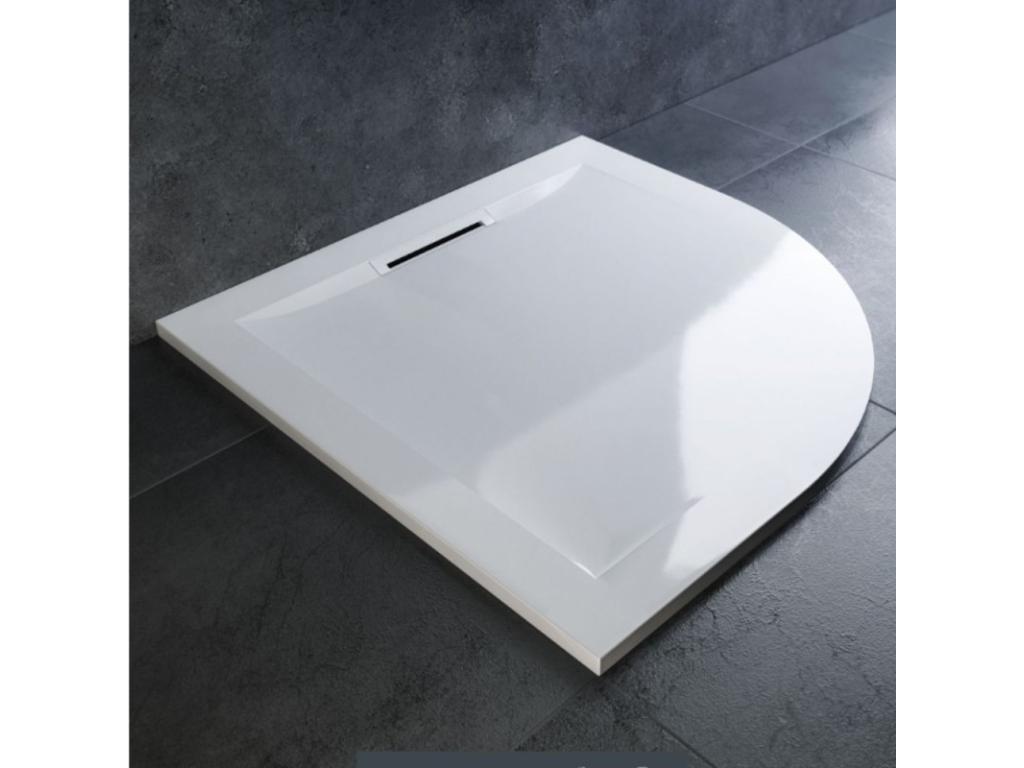 Domopure Pure 90x90 Anti-Slip Quarter-Round Shower Tray, White RUFY52735