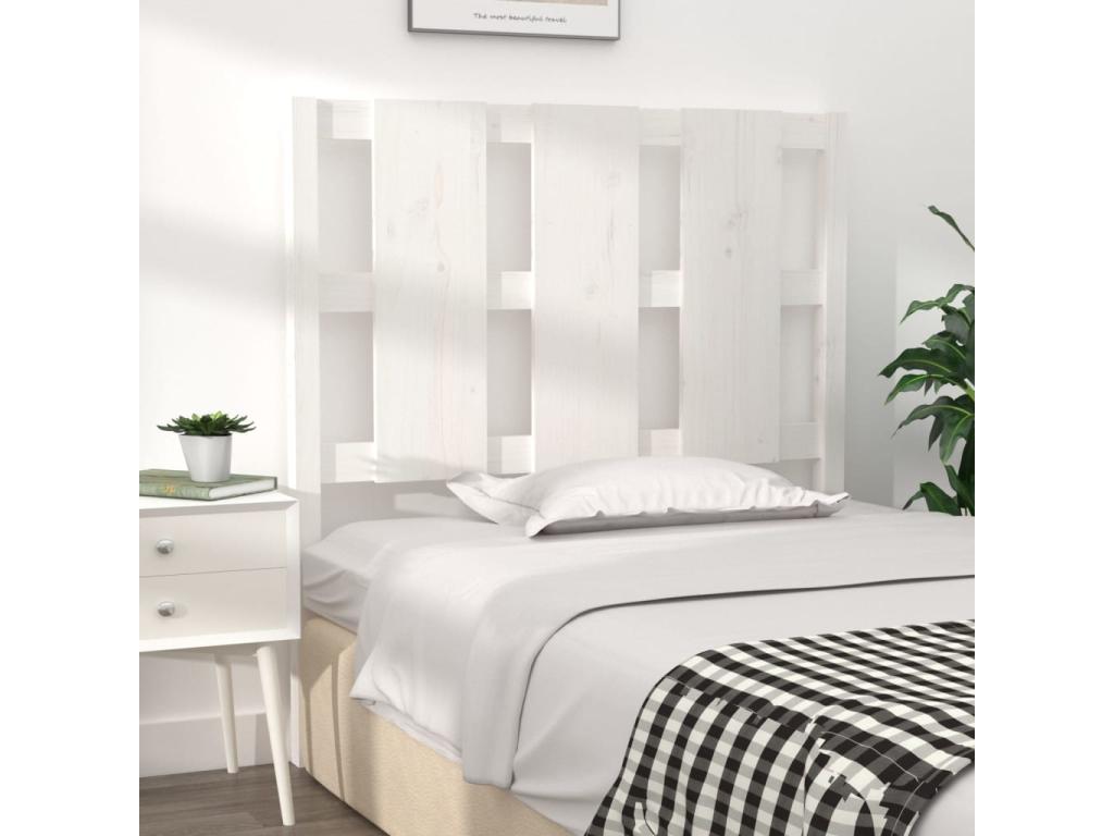 White headboard 105.5x4x100 cm solid pine wood RLLE87527
