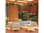 7-piece garden furniture set with grey pine wood cushions VGRJ58357