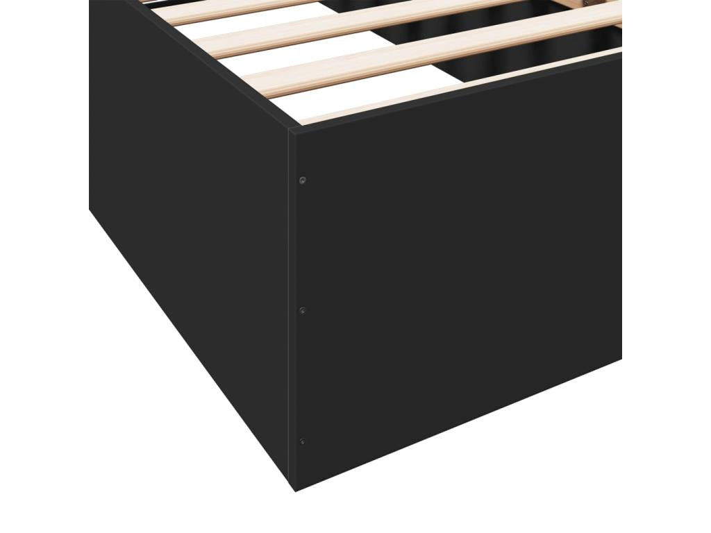 Black bed frame 90x200 cm engineered wood DNCO61363