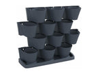 Set of 12 vertical planters, Anthracite PP CYPT18643