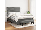 Upholstered bed base with mattress, Dark Grey, 140x200cm, Fabric CBNG99222