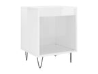 High-gloss white bedside table, 40x35x50 cm, engineered wood, CFIC18172