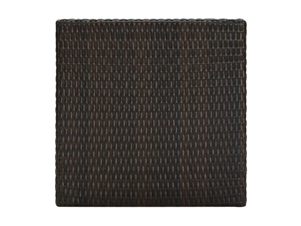 5-piece garden bar set with armrests, brown woven resin QCIC64420