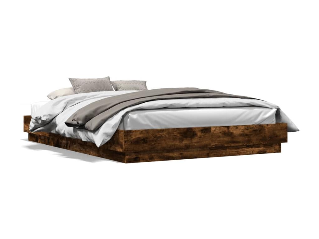 Smoked oak bed frame 120x200 engineered wood VEAM49138