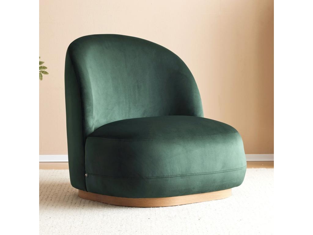 Green velvet armchair - Domopure HBMC80840