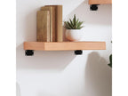 Light brown wall shelf 40x20x6 cm solid treated oak wood DSIO96836