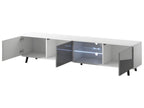 TV stand / TV bench - matte white / glossy grey 175 cm with LED lighting - Decohaute GKMP59854