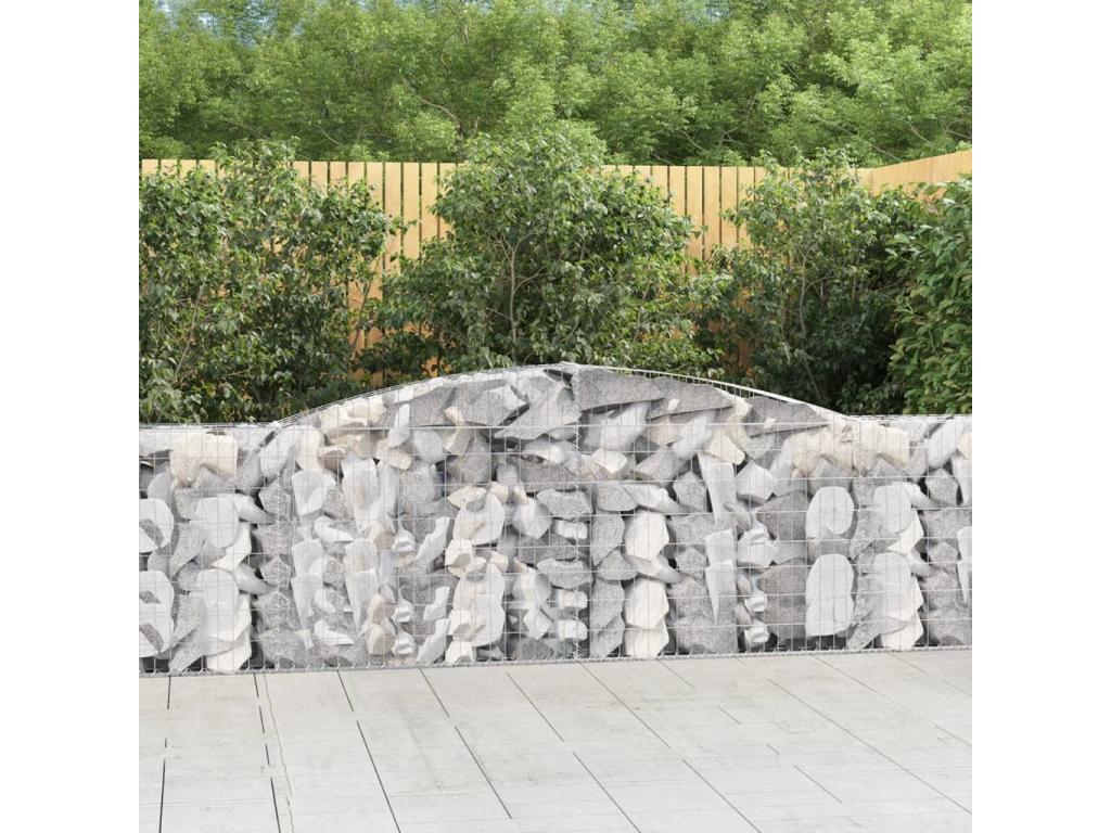 Arched gabion baskets, 3 pcs, 400x30x100-120, galvanized iron, YQUV53986