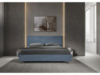 Domopure size bed with 200x210 microfiber blue upholstered slatted base Domopure XNUU71470