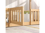 Double bunk bed - 2x90x200 cm - guardrails and door - solid wood - natural color XYDN30583